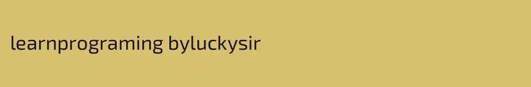 learnprograming byluckysir
